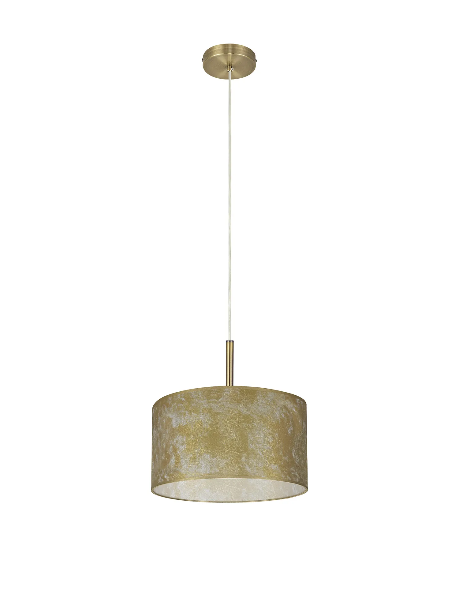 Baymont 30cm 1 Light Pendant Antique Brass, Gold Leaf DK0826  Deco Baymont AB GL
